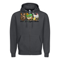 Smoke Peace Love Leghorn Chicken Zipper Hoodie - LillyAllenDesigns