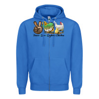 True Royal Peace Love Leghorn Chicken Zipper Hoodie - LillyAllenDesigns