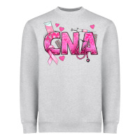 Heather Grey Breast Cancer CNA Certified Nursing Assistant Heavyweight Sweatshirt - texasbilliewilder