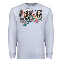 Heather Grey love nurse Premium Sweatshirt - NancyCooperArtShop