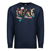 Navy love nurse Premium Sweatshirt - NancyCooperArtShop