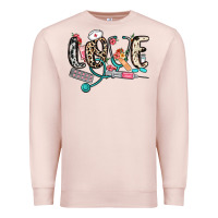 Pale Pink love nurse Premium Sweatshirt - NancyCooperArtShop
