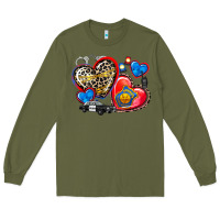 Army Green western leopard  police hearts Long Sleeve Tee - AdoDesignShop