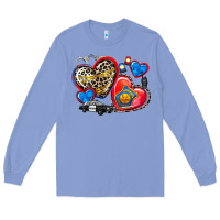Colony Blue western leopard  police hearts Long Sleeve Tee - AdoDesignShop