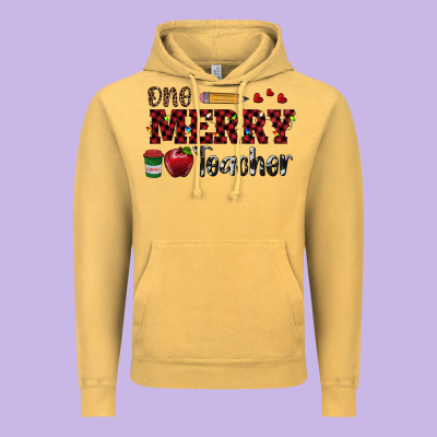 One Merry Teacher Vintage Hoodie Designed By Ranaportraitstore