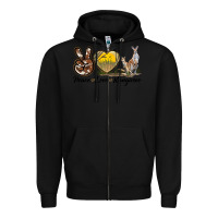 Black Peace Love Kangaroo Zipper Hoodie - LillyAllenDesigns