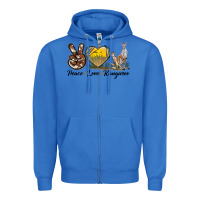 True Royal Peace Love Kangaroo Zipper Hoodie - LillyAllenDesigns