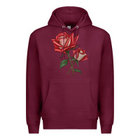 Burgundy Love Rose Premium Hoodie - LillyAllenDesigns
