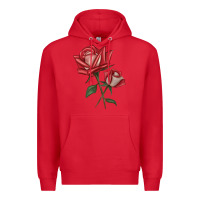 Red Love Rose Premium Hoodie - LillyAllenDesigns