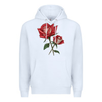 White Love Rose Premium Hoodie - LillyAllenDesigns