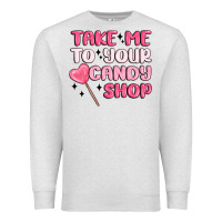 Oatmeal Heather take me to your candy shop Premium Sweatshirt - MaliasSmallBusiness