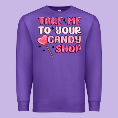 Take Me To Your Candy Shop Premium Sweatshirt Designed By Maliassmallbusiness