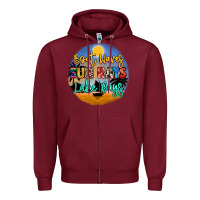 Burgundy boat waves sun rays lake days Zipper Hoodie - NancyCooperArtShop