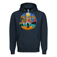 Navy boat waves sun rays lake days Zipper Hoodie - NancyCooperArtShop