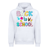 White back to school Urban Hoodie - NancyCooperArtShop