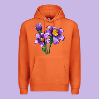 Pasque Flower Illustrations Premium Hoodie Designed By Lillyallendesigns