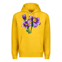 Lemon Pasque Flower Illustrations Premium Hoodie - LillyAllenDesigns