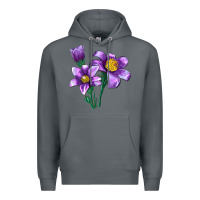 Rock Pasque Flower Illustrations Premium Hoodie - LillyAllenDesigns