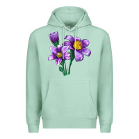 Seafoam Pasque Flower Illustrations Premium Hoodie - LillyAllenDesigns