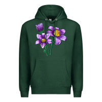 Sports Green Pasque Flower Illustrations Premium Hoodie - LillyAllenDesigns