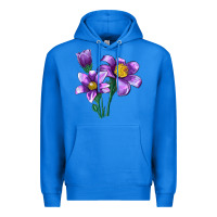 True Royal Pasque Flower Illustrations Premium Hoodie - LillyAllenDesigns