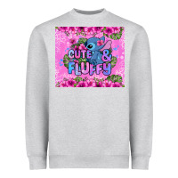 Heather Grey cute and fluffy stitch Heavyweight Sweatshirt - Zillion Design Studio