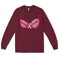 Burgundy Fight cancer breast cancer bra Long Sleeve Tee - Artiststas