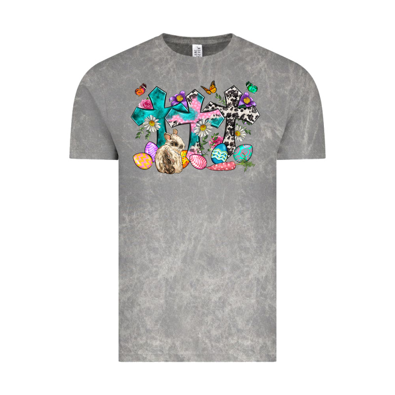 Western Rabbit With Cross And Flowers Vintage Tee by Neo Western | Teevron