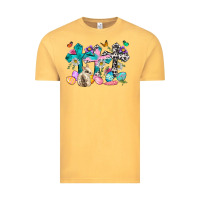 Vintage Mustard Western rabbit with Cross and flowers Vintage Tee - Neo Western