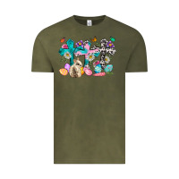 Vintage Olive Western rabbit with Cross and flowers Vintage Tee - Neo Western