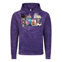 Cloud Purple cat coffee cups Vintage Hoodie - Zillion Design Studio