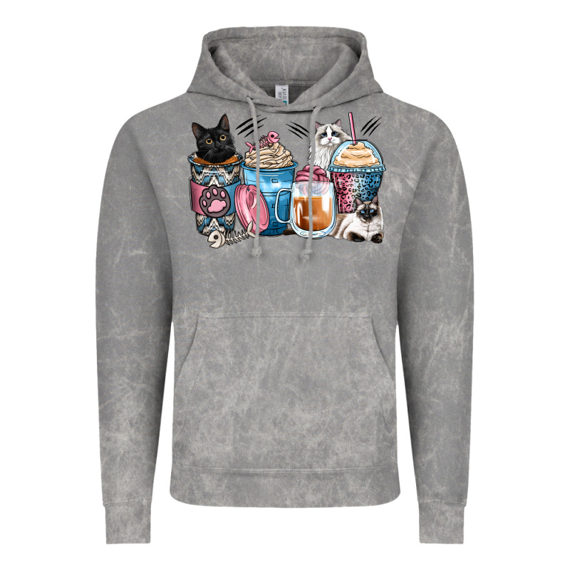 Cat Coffee Cups Vintage Hoodie by Zillion Design Studio | Teevron
