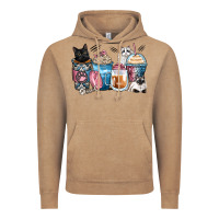 Vintage Coffee cat coffee cups Vintage Hoodie - Zillion Design Studio