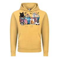 Vintage Mustard cat coffee cups Vintage Hoodie - Zillion Design Studio