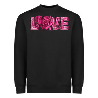 Black Breast Cancer Love Heavyweight Sweatshirt - texasbilliewilder