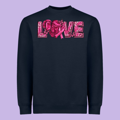 Breast Cancer Love Heavyweight Sweatshirt Designed By Texasbilliewilder