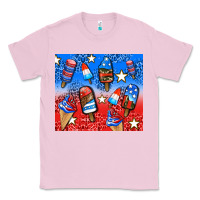 Bubblegum Pink american popsicle and stars Classic Tee - AdoDesignShop