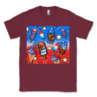 Burgundy american popsicle and stars Classic Tee - AdoDesignShop