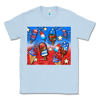 Dusty Blue american popsicle and stars Classic Tee - AdoDesignShop