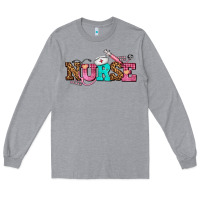 Heather Grey nurse with nurse element Long Sleeve Tee - AdoDesignShop