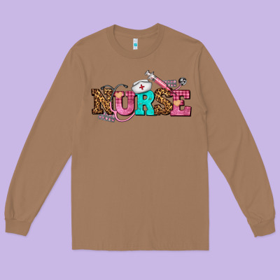 Nurse With Nurse Element Long Sleeve Tee Designed By Adodesignshop