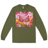 Army Green Hour Breast Cancer Bra Long Sleeve Tee - Artiststas