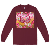 Burgundy Hour Breast Cancer Bra Long Sleeve Tee - Artiststas