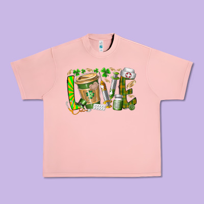 St Patricks Love Nurse Urban Heavy Tee Designed By Racoondesign