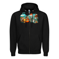 Black American football coffee Zipper Hoodie - Jasminsmagicworld