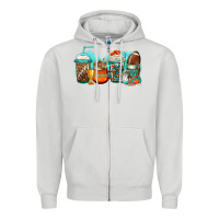 Dove Grey American football coffee Zipper Hoodie - Jasminsmagicworld