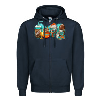 Navy American football coffee Zipper Hoodie - Jasminsmagicworld