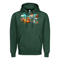 Sports Green American football coffee Zipper Hoodie - Jasminsmagicworld