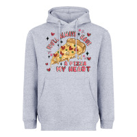Heather Grey you'll always have a pizza my heart Heavyweight Hoodie - MaliasSmallBusiness