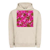 Pigment French Oak breast cancer with ribbon and butterfly seamless p Urban Hoodie - texasbilliewilder